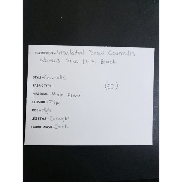 Vintage Insulated Snow Suit Coveralls Womens Size 12-14 Black Nylon Blend - Picture 9 of 10